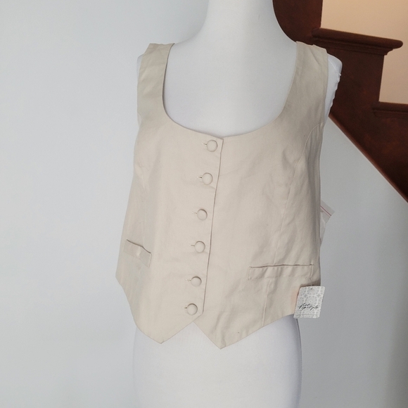 Free people Womens Bailey Crochet Vest Size XL New - Picture 7 of 8